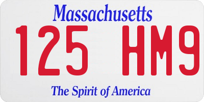 MA license plate 125HM9