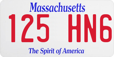 MA license plate 125HN6