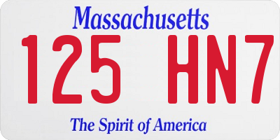 MA license plate 125HN7