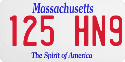 MA license plate 125HN9