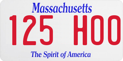 MA license plate 125HO0