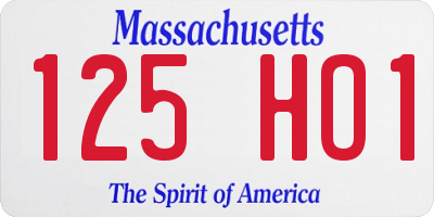 MA license plate 125HO1