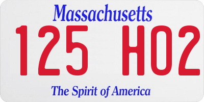 MA license plate 125HO2