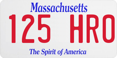 MA license plate 125HR0