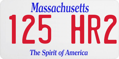 MA license plate 125HR2