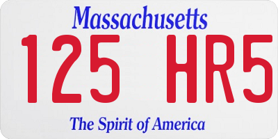 MA license plate 125HR5