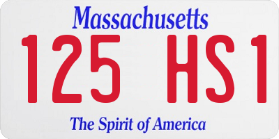 MA license plate 125HS1