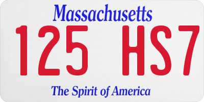 MA license plate 125HS7