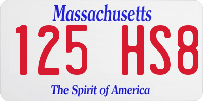 MA license plate 125HS8
