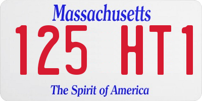 MA license plate 125HT1