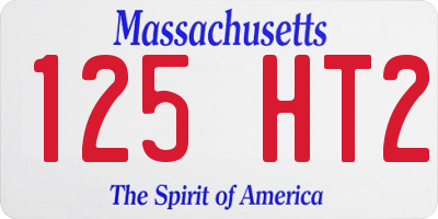 MA license plate 125HT2