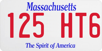 MA license plate 125HT6