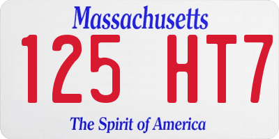 MA license plate 125HT7