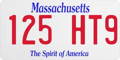MA license plate 125HT9