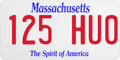 MA license plate 125HU0