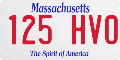 MA license plate 125HV0