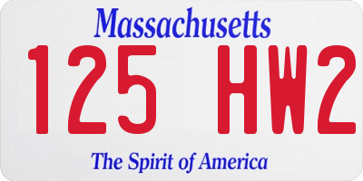 MA license plate 125HW2