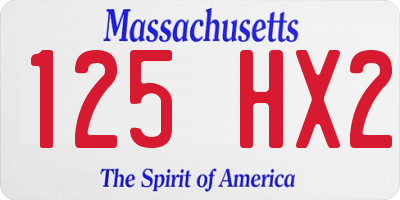 MA license plate 125HX2