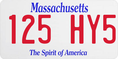 MA license plate 125HY5