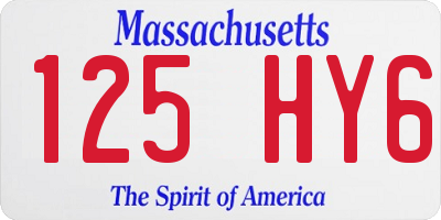 MA license plate 125HY6