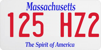 MA license plate 125HZ2