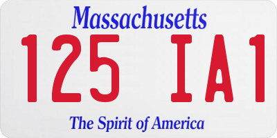 MA license plate 125IA1