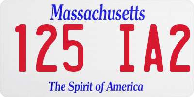 MA license plate 125IA2