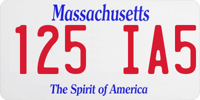 MA license plate 125IA5