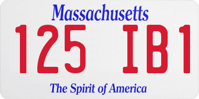 MA license plate 125IB1