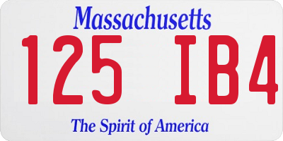 MA license plate 125IB4