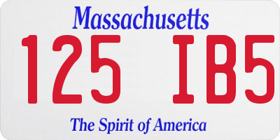 MA license plate 125IB5