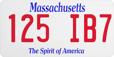 MA license plate 125IB7