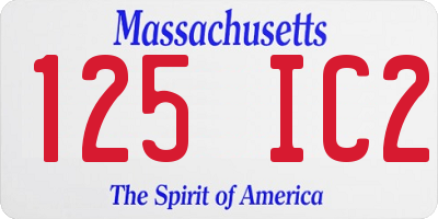 MA license plate 125IC2