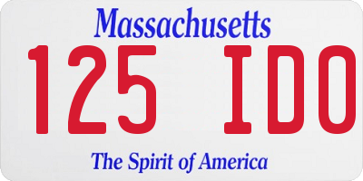 MA license plate 125ID0