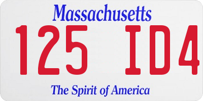 MA license plate 125ID4