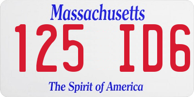 MA license plate 125ID6