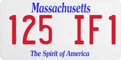 MA license plate 125IF1