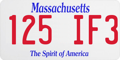 MA license plate 125IF3