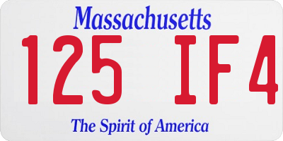 MA license plate 125IF4