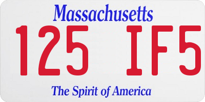 MA license plate 125IF5