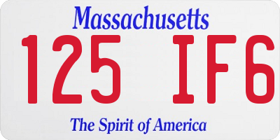MA license plate 125IF6