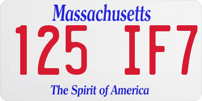 MA license plate 125IF7