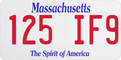 MA license plate 125IF9