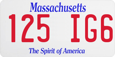 MA license plate 125IG6