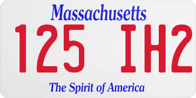MA license plate 125IH2