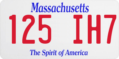 MA license plate 125IH7