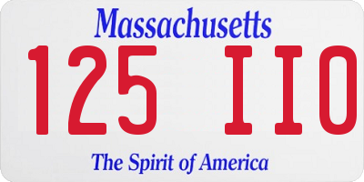 MA license plate 125II0
