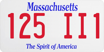 MA license plate 125II1