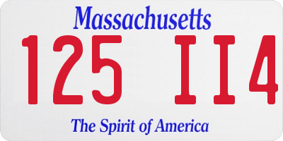 MA license plate 125II4