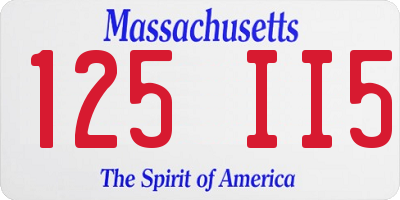 MA license plate 125II5